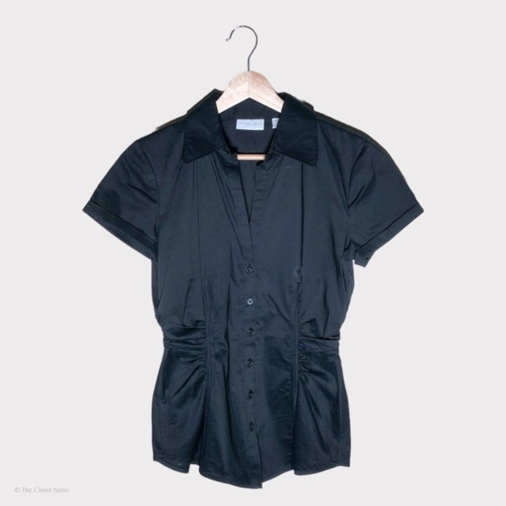 NWT black button down short sleeve